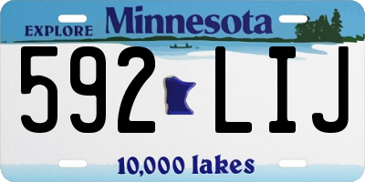 MN license plate 592LIJ