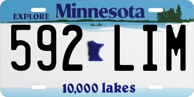 MN license plate 592LIM