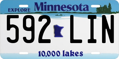 MN license plate 592LIN