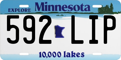 MN license plate 592LIP