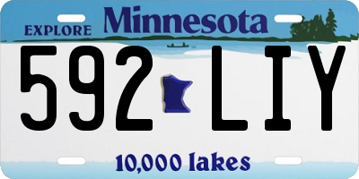MN license plate 592LIY