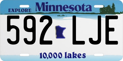 MN license plate 592LJE