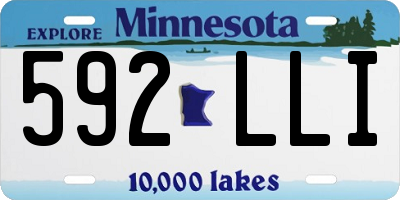 MN license plate 592LLI