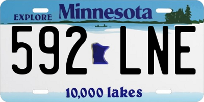 MN license plate 592LNE