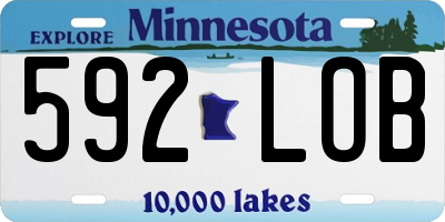 MN license plate 592LOB