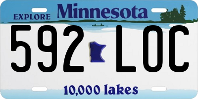 MN license plate 592LOC