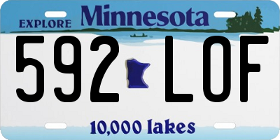MN license plate 592LOF