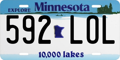 MN license plate 592LOL