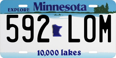 MN license plate 592LOM