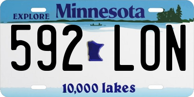 MN license plate 592LON