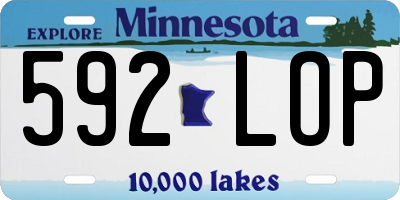 MN license plate 592LOP