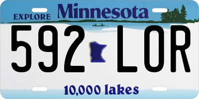 MN license plate 592LOR