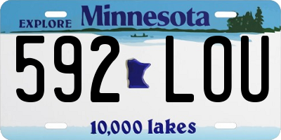 MN license plate 592LOU