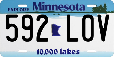 MN license plate 592LOV
