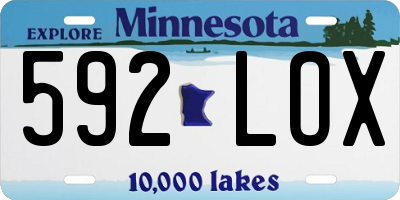 MN license plate 592LOX