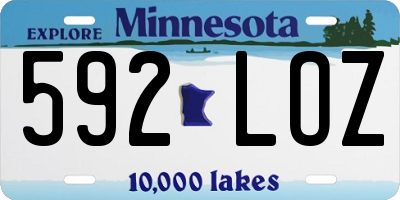 MN license plate 592LOZ