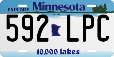 MN license plate 592LPC