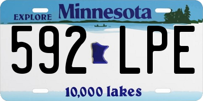 MN license plate 592LPE