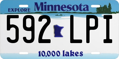 MN license plate 592LPI