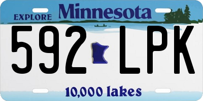MN license plate 592LPK