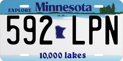 MN license plate 592LPN