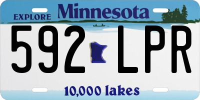 MN license plate 592LPR
