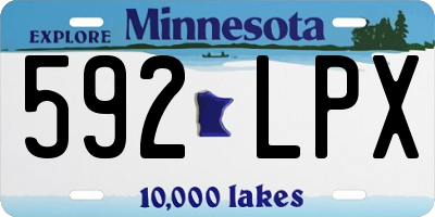 MN license plate 592LPX