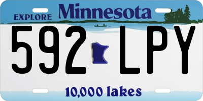 MN license plate 592LPY
