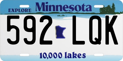 MN license plate 592LQK
