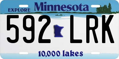 MN license plate 592LRK
