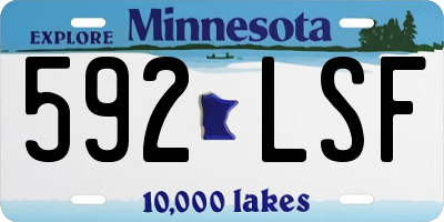 MN license plate 592LSF