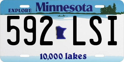 MN license plate 592LSI