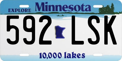 MN license plate 592LSK