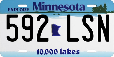 MN license plate 592LSN