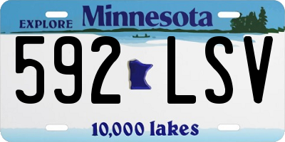 MN license plate 592LSV