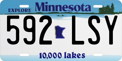 MN license plate 592LSY