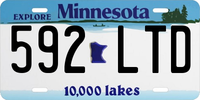 MN license plate 592LTD