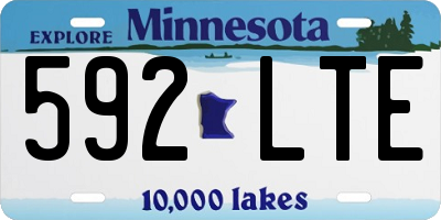 MN license plate 592LTE