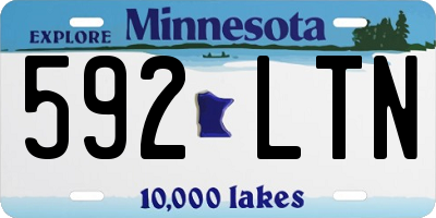 MN license plate 592LTN