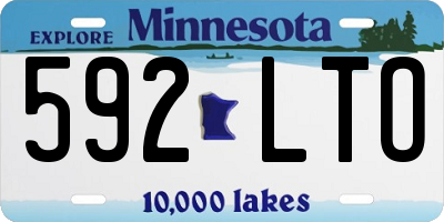MN license plate 592LTO