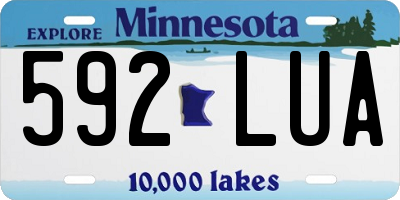 MN license plate 592LUA