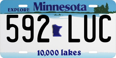 MN license plate 592LUC