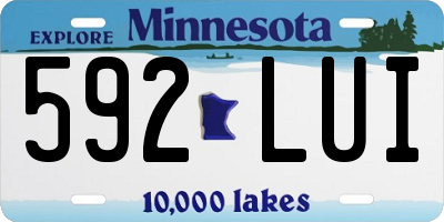 MN license plate 592LUI