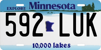 MN license plate 592LUK
