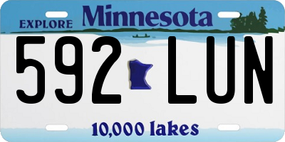 MN license plate 592LUN