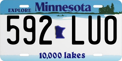MN license plate 592LUO