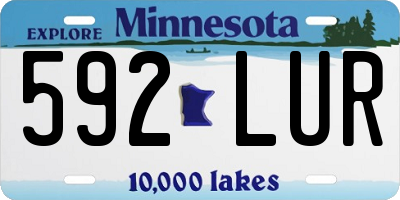 MN license plate 592LUR