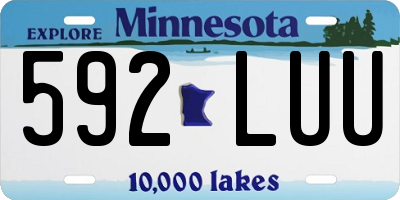 MN license plate 592LUU