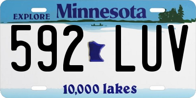 MN license plate 592LUV