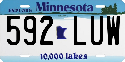 MN license plate 592LUW